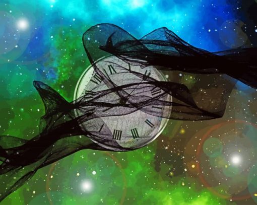 Clock In Space Fantasy paint by number