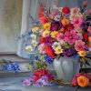 Colorful Flowers In Vase paint by number