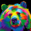 Colorful Pop Art Bear paint by numbers