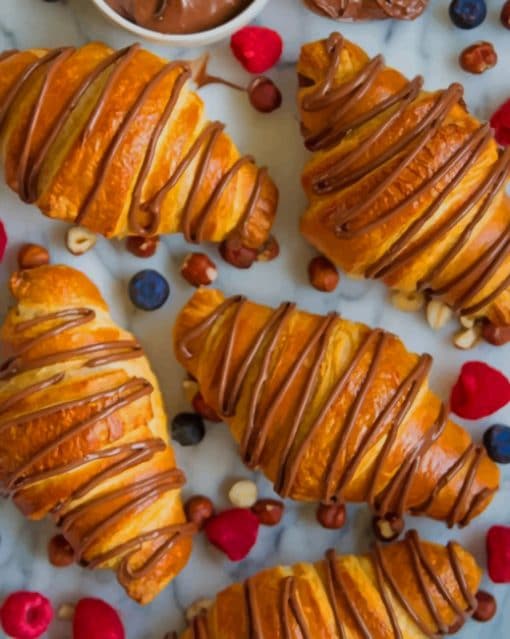 Croissants With Nutella paint by numbers
