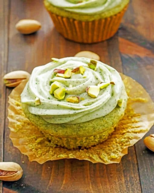 Cupcakes Pistachio Cream paint by numbers
