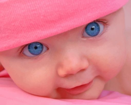 Cute Baby With Blue Eyes paint by number