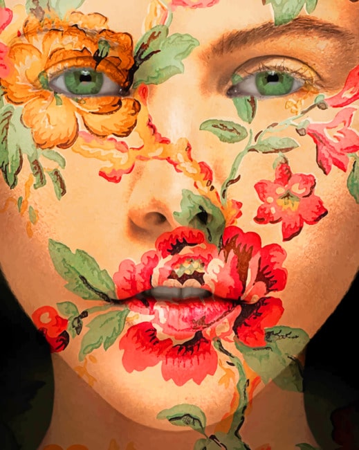 Floral Face Art paint by numbers