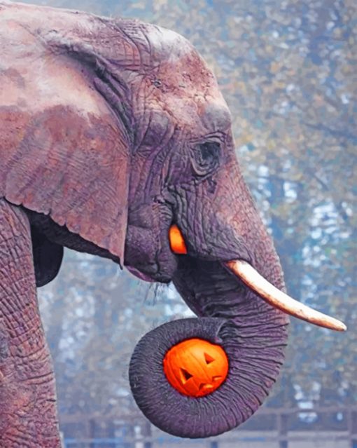 Halloween Elephant paint by numbers