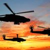 Helicopters Silhouette paint by number