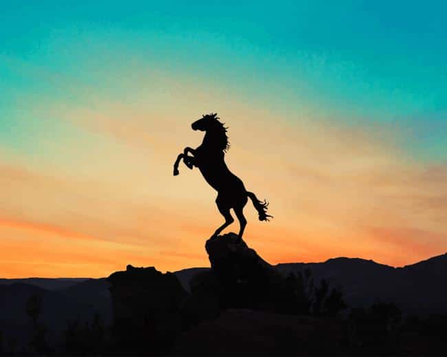 Horse Jumping Silhouette paint by number