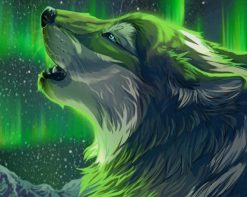 Howling Wolf Art paint by number