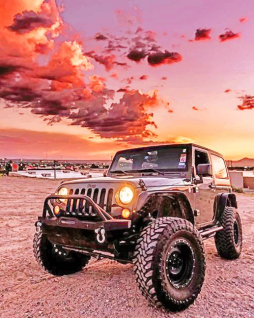 Jeep Wrangler Sunset paint by numbers