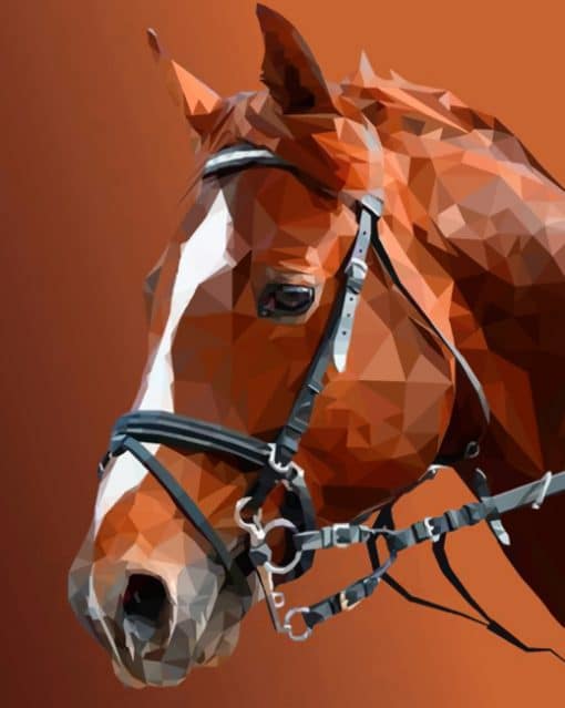 low Poly Horse paint by numbers