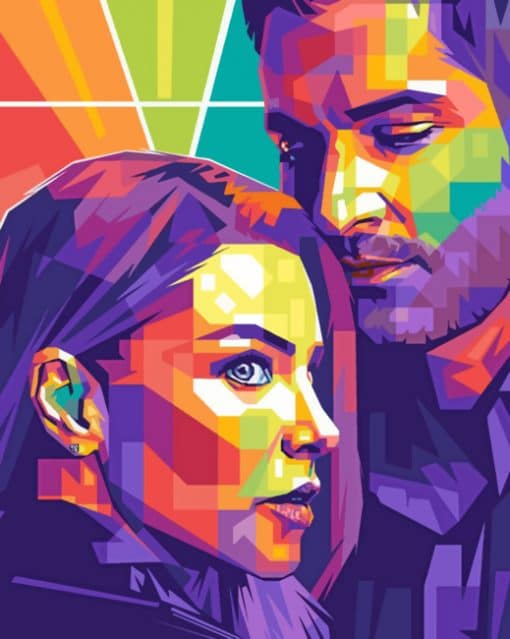 Lucifer And Chloe Pop Art paint by numbers