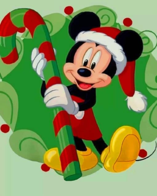 Merry Christmas Mickey Mouse paint by numbers