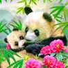 Mom And Baby Panda paint by numbers