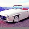 Old White Mercedes Benz Classic paint by numbers
