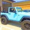 Pastel Blue Jeep Wrangler paint by numbers