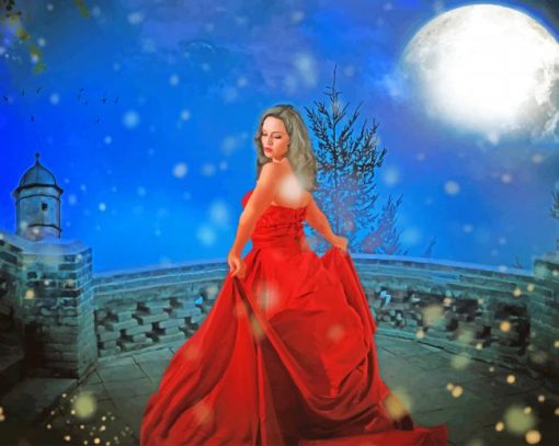 Princess In Red Dress paint by number