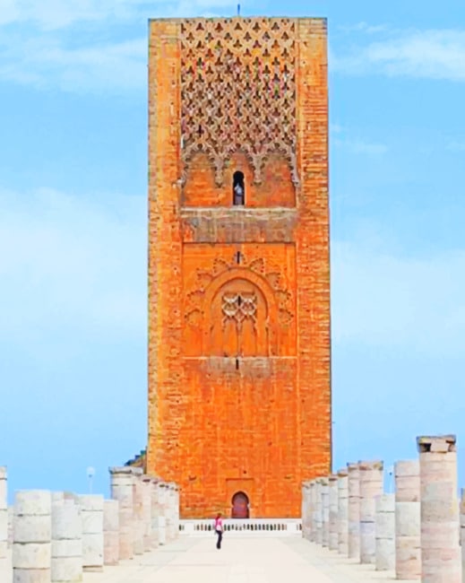 Rabat Hassan Tower paint by numbers