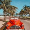 Red Car In Cuba paint by numbers