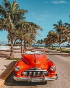 Red Car In Cuba paint by numbers