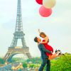 Romantic Couple In Paris painnnt by numbers
