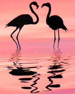 Silhouette Of Flamingo paint by numbers