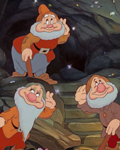 Three Dwarfs Snow White paint by numbers