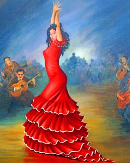 Spanish Flamenco Dancer paint by numbers