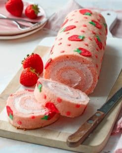 Strawberry Cake Roll paint by numbers