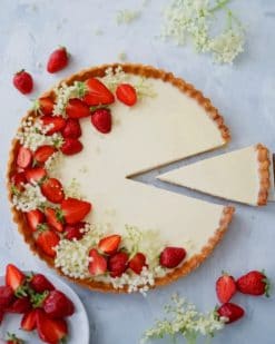 Strawberry Panna Cotta Tart paint by numbers
