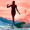 Surfing Girl Silhouette paint by numbers