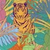Tiger art illustration paint by numbers