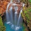 Turquoise Waterfall Brazil painnt by numbers