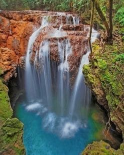 Turquoise Waterfall Brazil painnt by numbers