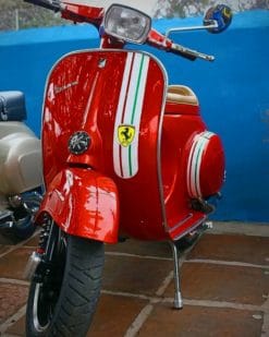 Vespa Ferrari paint by numbers