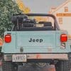 Vintage White Jeep Wrangler paint by numbers