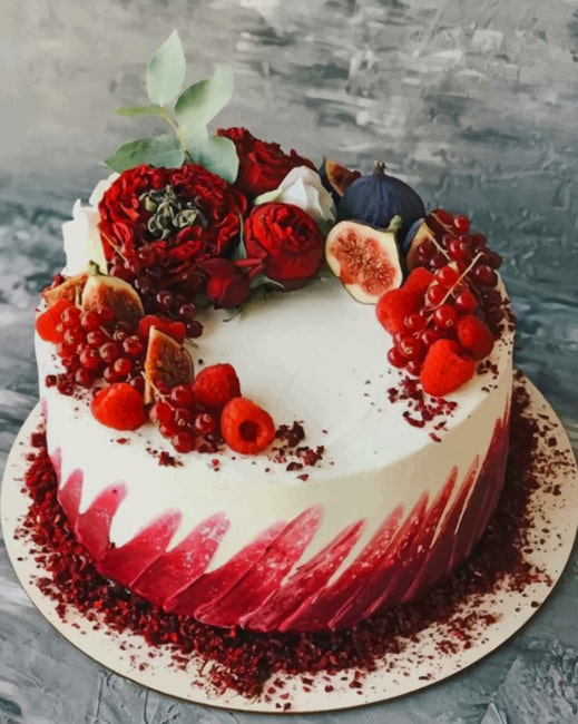 Whipped Cream Cake With Fruit - Food Paint By Numbers - Paint by ...