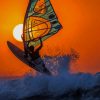 Windsurfing Silhouette paint by number