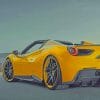 Yellow Ferrari 488 Spide paint by numbers