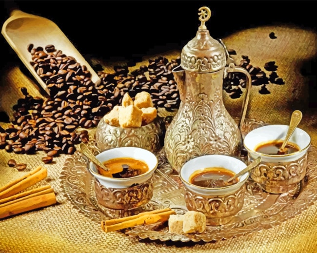 Arabic Coffee Still Life paint by numbers