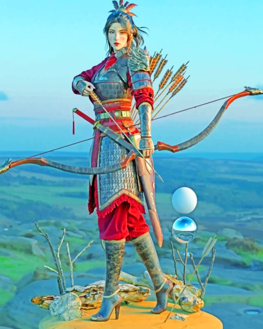 Asian Archer Female paint by numbers