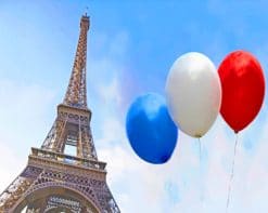 Balloons In Eiffel Tower paint by numbers