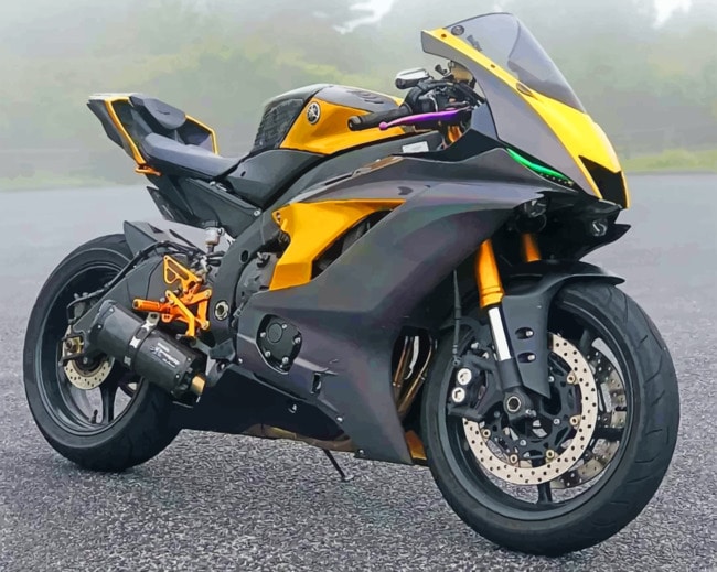 Black And Yellow Motorcycle paint by numbers