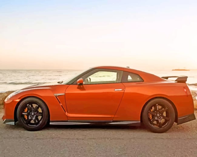 Brown Nissan GTR paint by numbers
