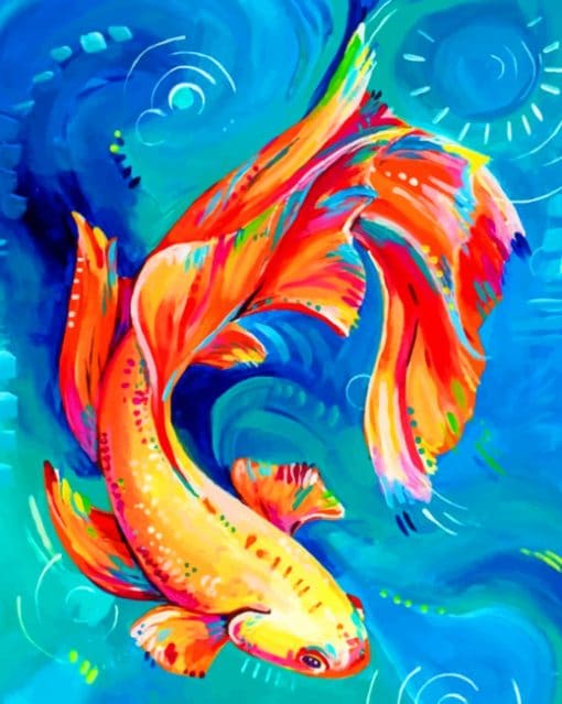 Colorful Betta Fish Art paint by numbers