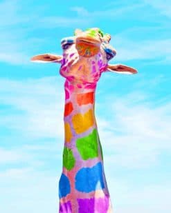 Colorful Giraffe paint by numbers