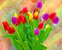 Colorful Tulips paint by numbers