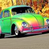 Colorful Volkswagen Beetle paint by numbers
