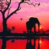 Elephant Silhouette paint by numbers