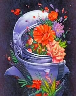 Floral Astronaut paint by numbers