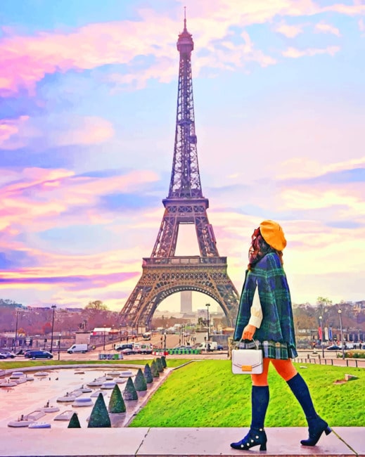 Girl In Paris paint by numbers