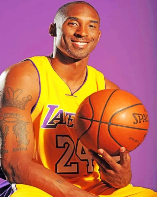 Kobe Bryant Holding Ball paint by numbers